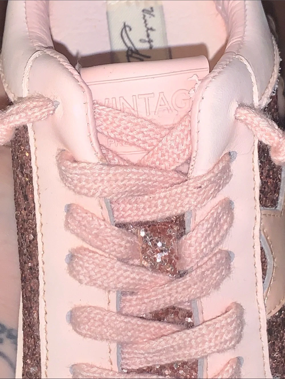 Vintage Havana Pink Glitter Star Platform Sneakers